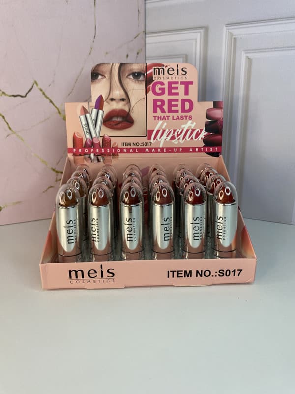 Labial Meis Cosmetics Lipstick Get Red S017